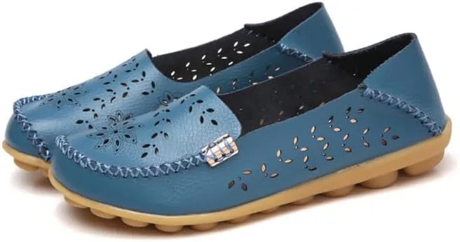 Loafers for Women Comfortable Slip on Casual Flats Walking Leather Shoes Breathable & Lightweight Non-Slip Moccasins