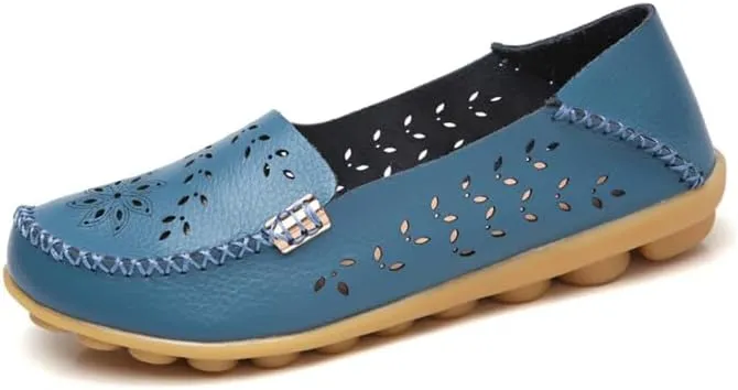 Loafers for Women Comfortable Slip on Casual Flats Walking Leather Shoes Breathable & Lightweight Non-Slip Moccasins