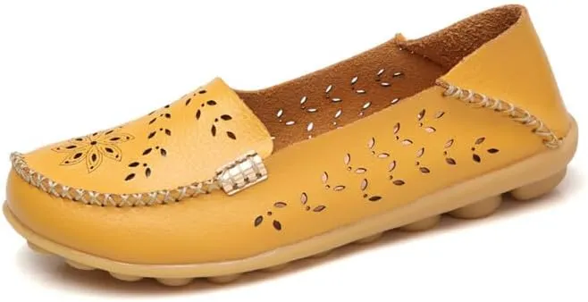 Loafers for Women Comfortable Slip on Casual Flats Walking Leather Shoes Breathable & Lightweight Non-Slip Moccasins