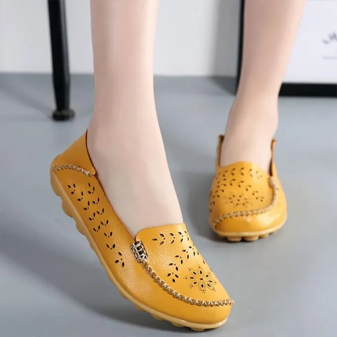 Loafers for Women Comfortable Slip on Casual Flats Walking Leather Shoes Breathable & Lightweight Non-Slip Moccasins