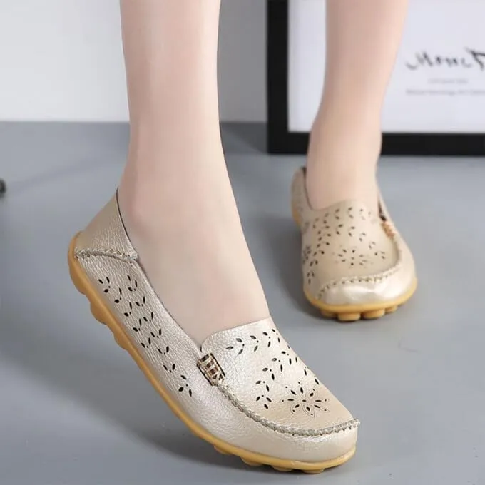 Loafers for Women Comfortable Slip on Casual Flats Walking Leather Shoes Breathable & Lightweight Non-Slip Moccasins
