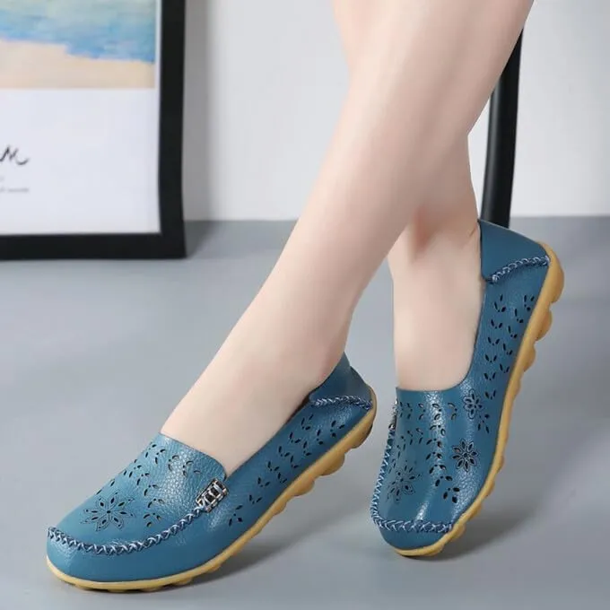 Loafers for Women Comfortable Slip on Casual Flats Walking Leather Shoes Breathable & Lightweight Non-Slip Moccasins