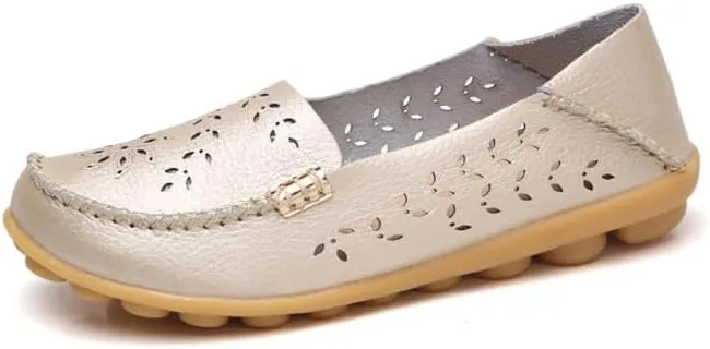 Loafers for Women Comfortable Slip on Casual Flats Walking Leather Shoes Breathable & Lightweight Non-Slip Moccasins