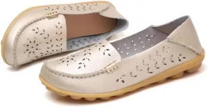 Loafers for Women Comfortable Slip on Casual Flats Walking Leather Shoes Breathable & Lightweight Non-Slip Moccasins