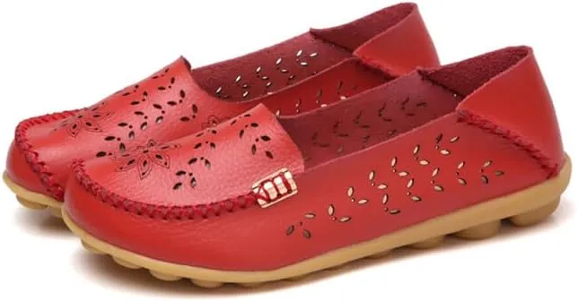 Loafers for Women Comfortable Slip on Casual Flats Walking Leather Shoes Breathable & Lightweight Non-Slip Moccasins