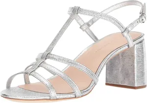 LOEFFLER RANDALL Women's Elena-cm Heeled Sandal, Silver, 6.5 Medium US