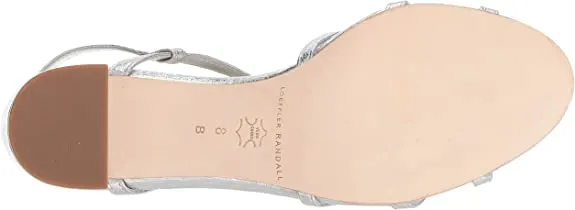 LOEFFLER RANDALL Women's Elena-cm Heeled Sandal, Silver, 6.5 Medium US