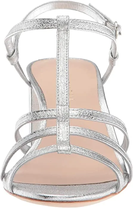 LOEFFLER RANDALL Women's Elena-cm Heeled Sandal, Silver, 6.5 Medium US