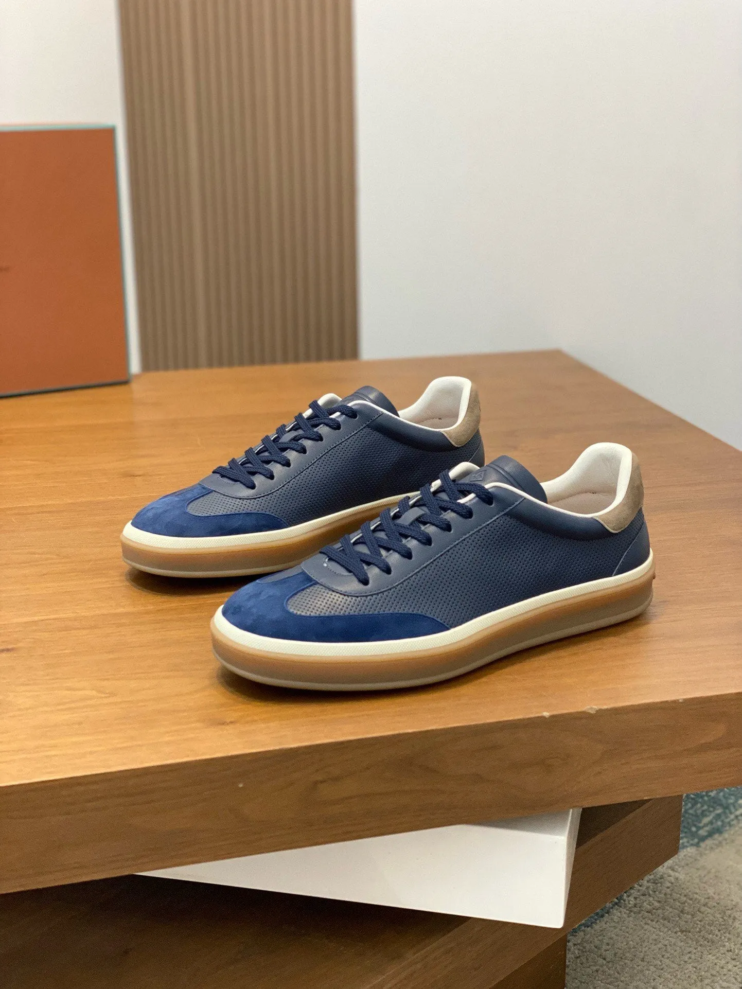 LP 360 TENNIS WALK SNEAKERS NAVY MESH CALFSKIN
