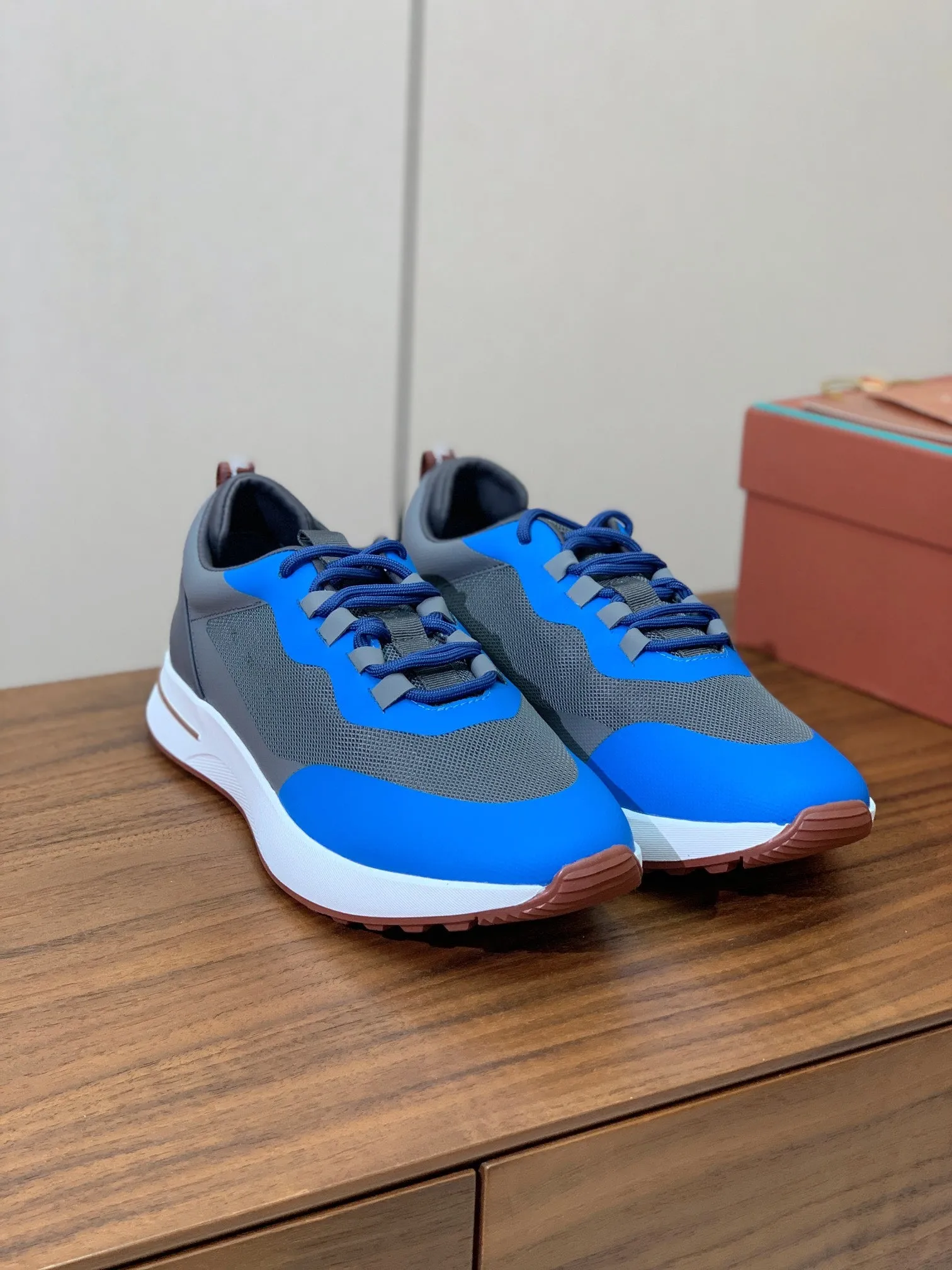 LP Week-End Walk Sneaker In Black Grey Mix Blue Mesh Fabric 984405