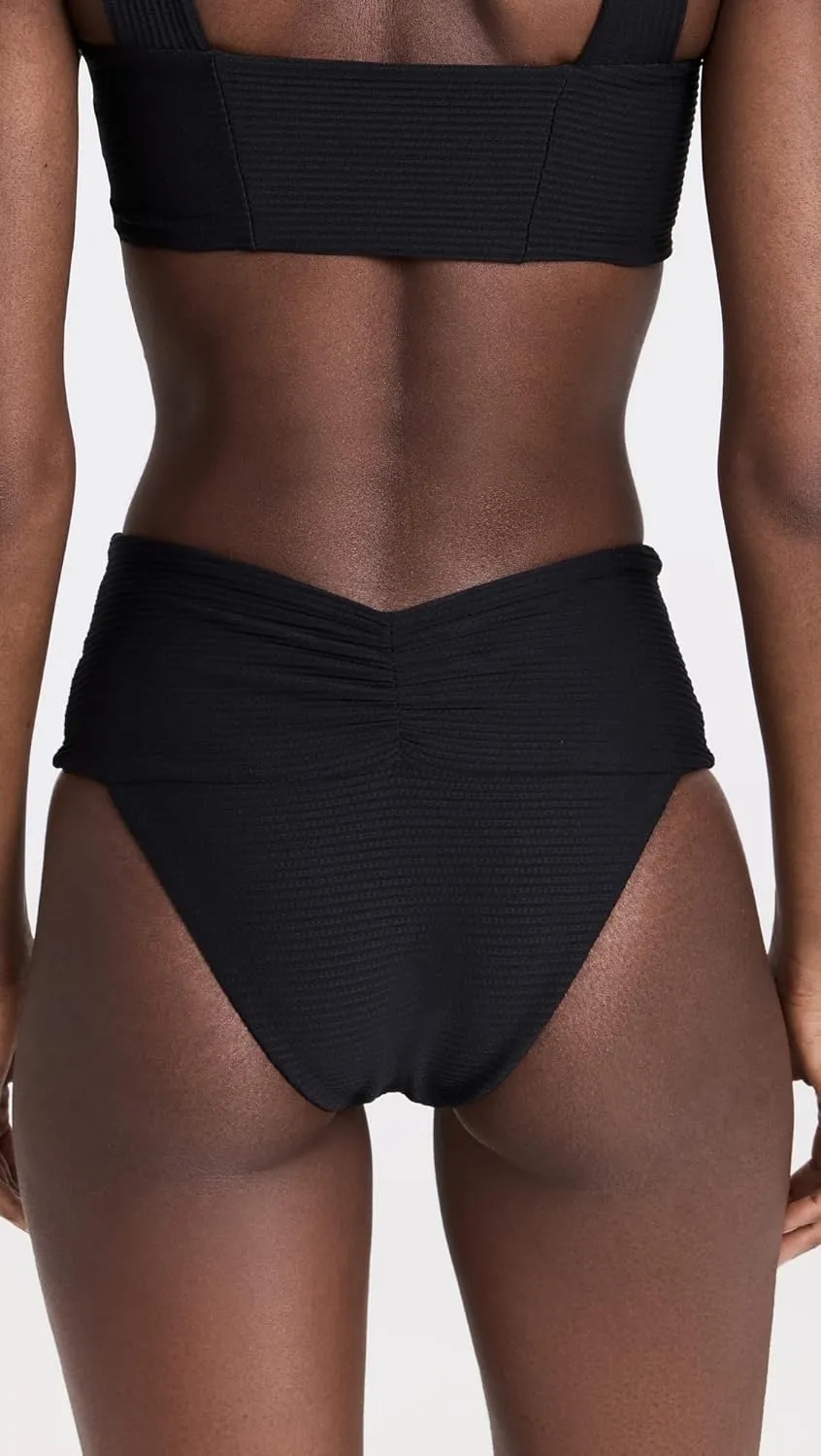 L*Space Eco Chic Econyl Bardot Bikini Bottom for Women, High Waisted Bottom, Classic Coverage, Ribbed Front & Back Ruching
