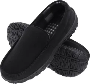 Lulex Mens Slippers Moccasins for Mens Memory Foam House Slippers Indoor Outdoor House Shoes