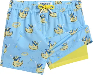 maamgic Boys Swim Trunks with Compression Liner Toddler Stretch Swim Shorts