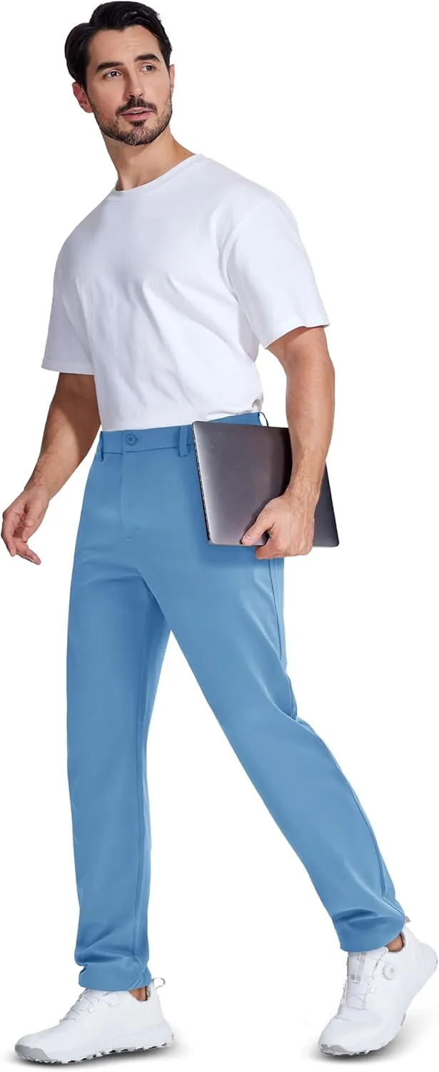 MAGCOMSEN Men's Golf Pants Classic Fit - 30"/32"/34" Stretch Water Resistant Quick Dry Flat Front Dress Pants with 5 Pockets