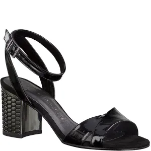 MARCO TOZZI - MEDIUM HEEL SANDAL - BLACK PATENT