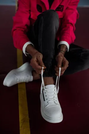 Men's Premium High Sole White Casual Sneaker Shoes