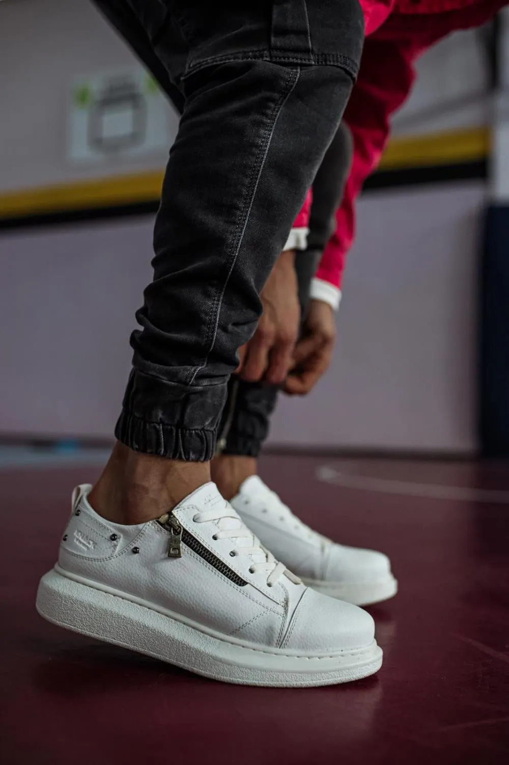 Men's Premium High Sole White Casual Sneaker Shoes