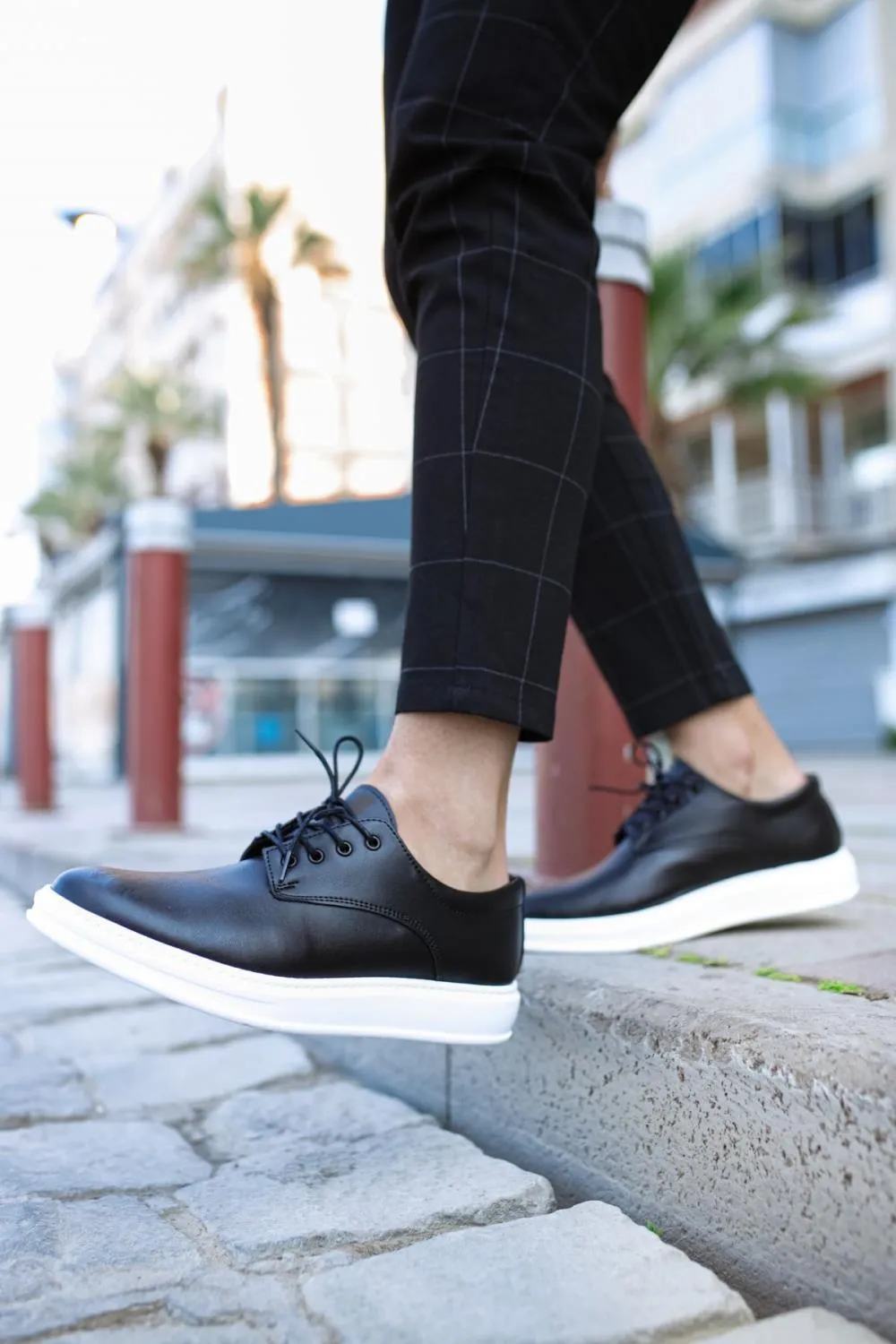 Men's Sneaker Classic Men's Shoes 001 Black (White Sole)
