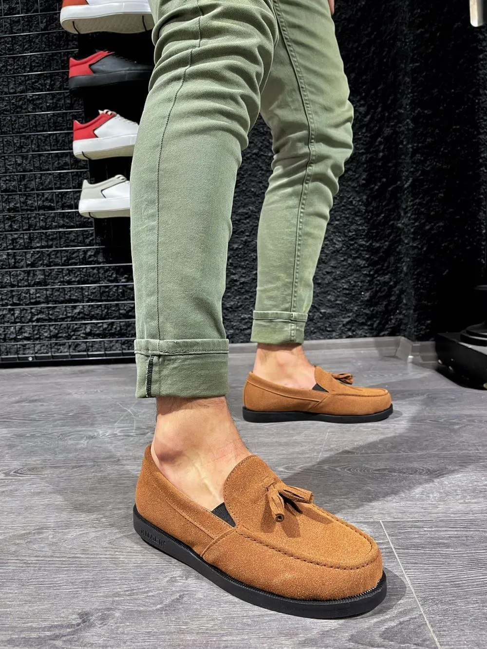 Men's Sneaker Loafer Men's Classic Shoes 007 Brown
