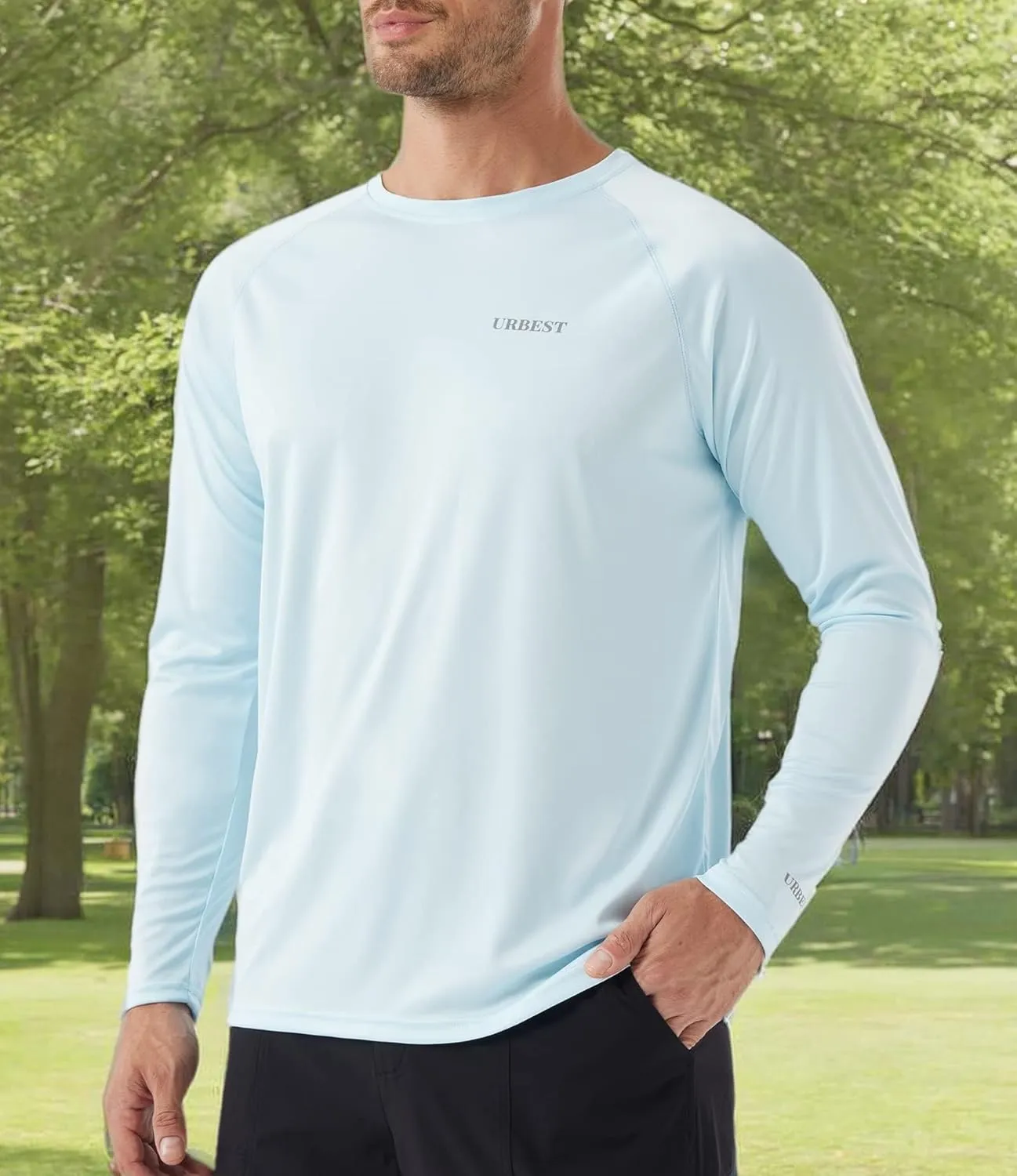 Men's Sun Protection Shirts UV SPF UPF 50  Long Sleeve Rash Guard Fishing Running Swim Quick Dry Lightweight