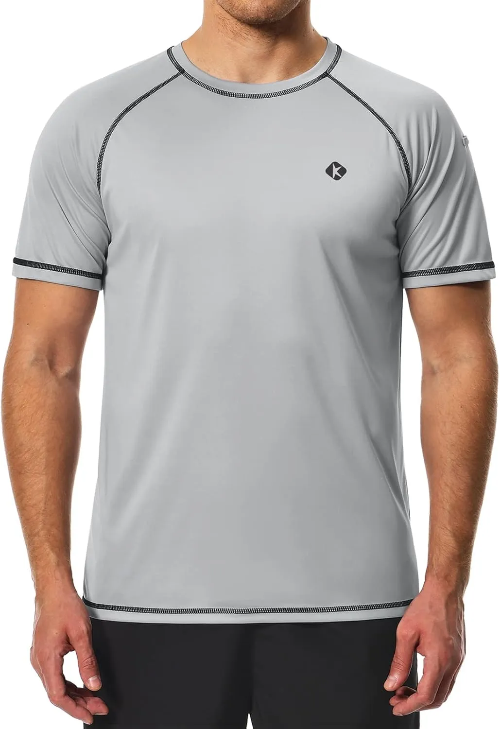 Men's Swim Shirts Quick Dry Rash Guard UPF 50  Sun Protection Fishing Beach Water Shirts Short Sleeve