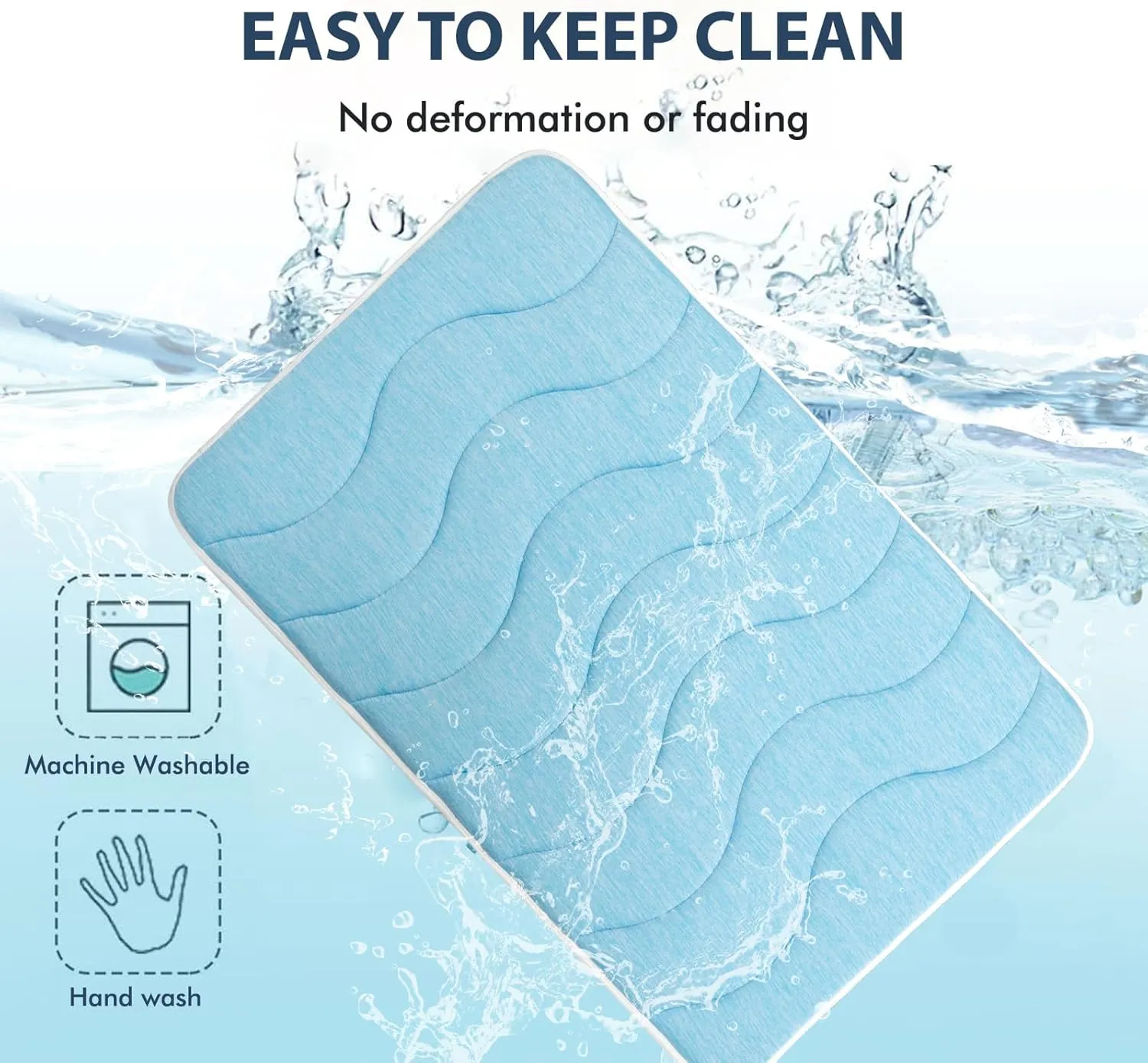 MICROCOSMOS 0.8" Thick Cooling Dog Foam Pad & Summer Pet Sleeping Mat, Machine Washable, Materials Safe, Portable Flat Pet Bed for Dogs.(Sky Blue, 36" x 23")