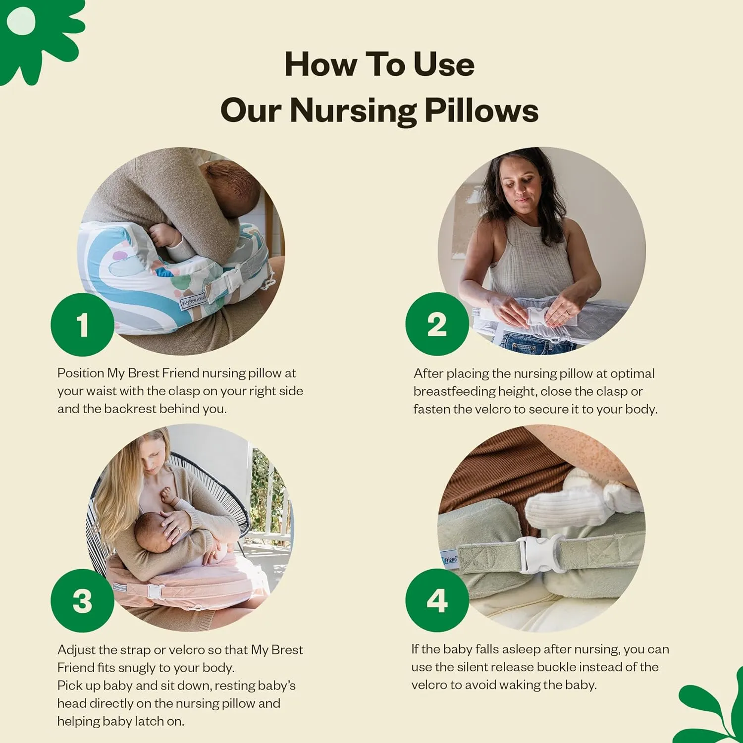 My Brest Friend Original Nursing Pillow Enhanced Ergonomics Essential Breastfeeding Pillow Support For Mom & Baby W/ Convenient Side Pocket, Double Straps & Slipcover, Navy Bluebells