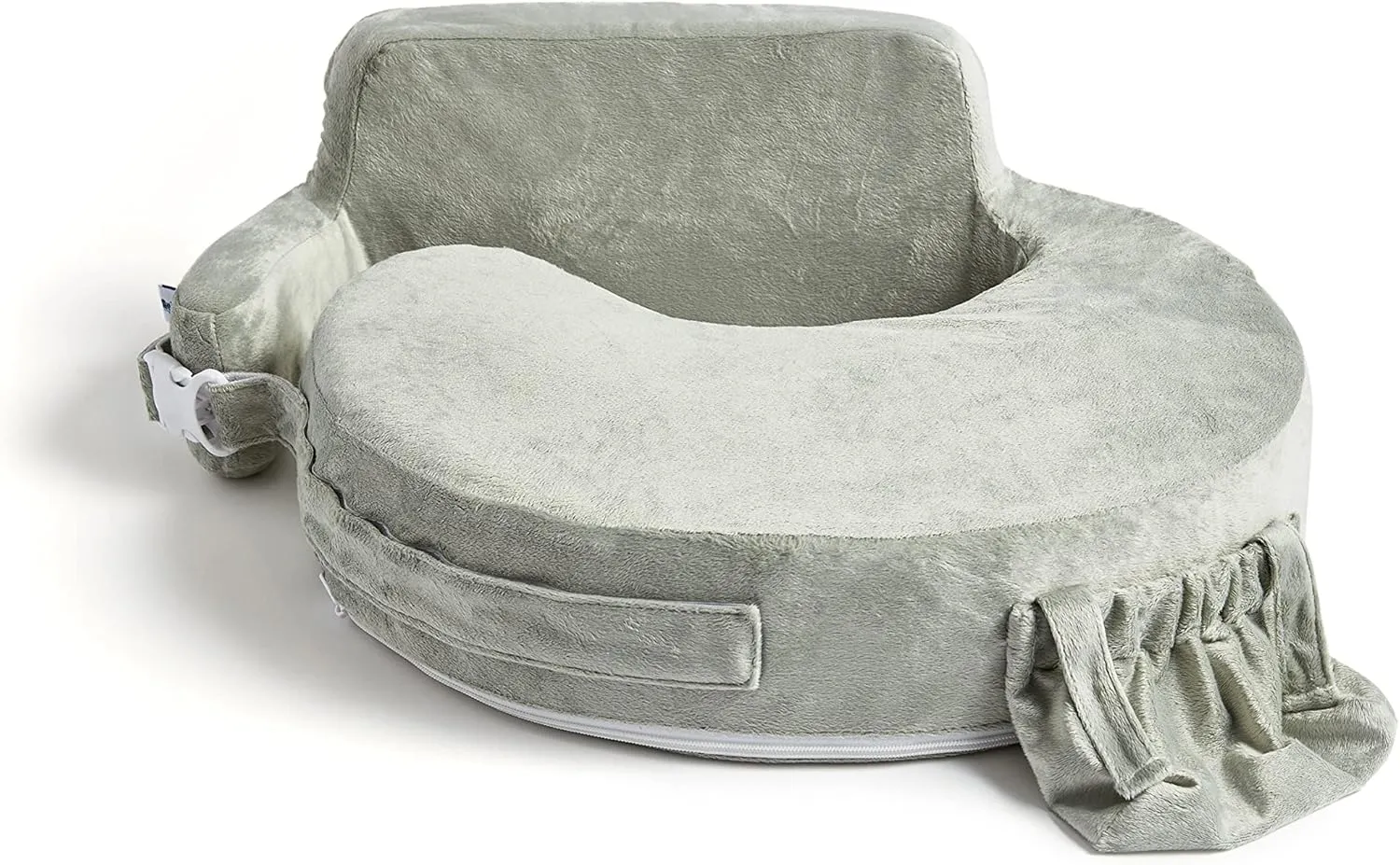 My Brest Friend Super Deluxe Nursing Pillow - Enhanced Comfort & Ergonomic Breastfeeding Pillow for Ultimate Support For Mom & Baby - Adjustable and with Handy Side Pocket, Platinum