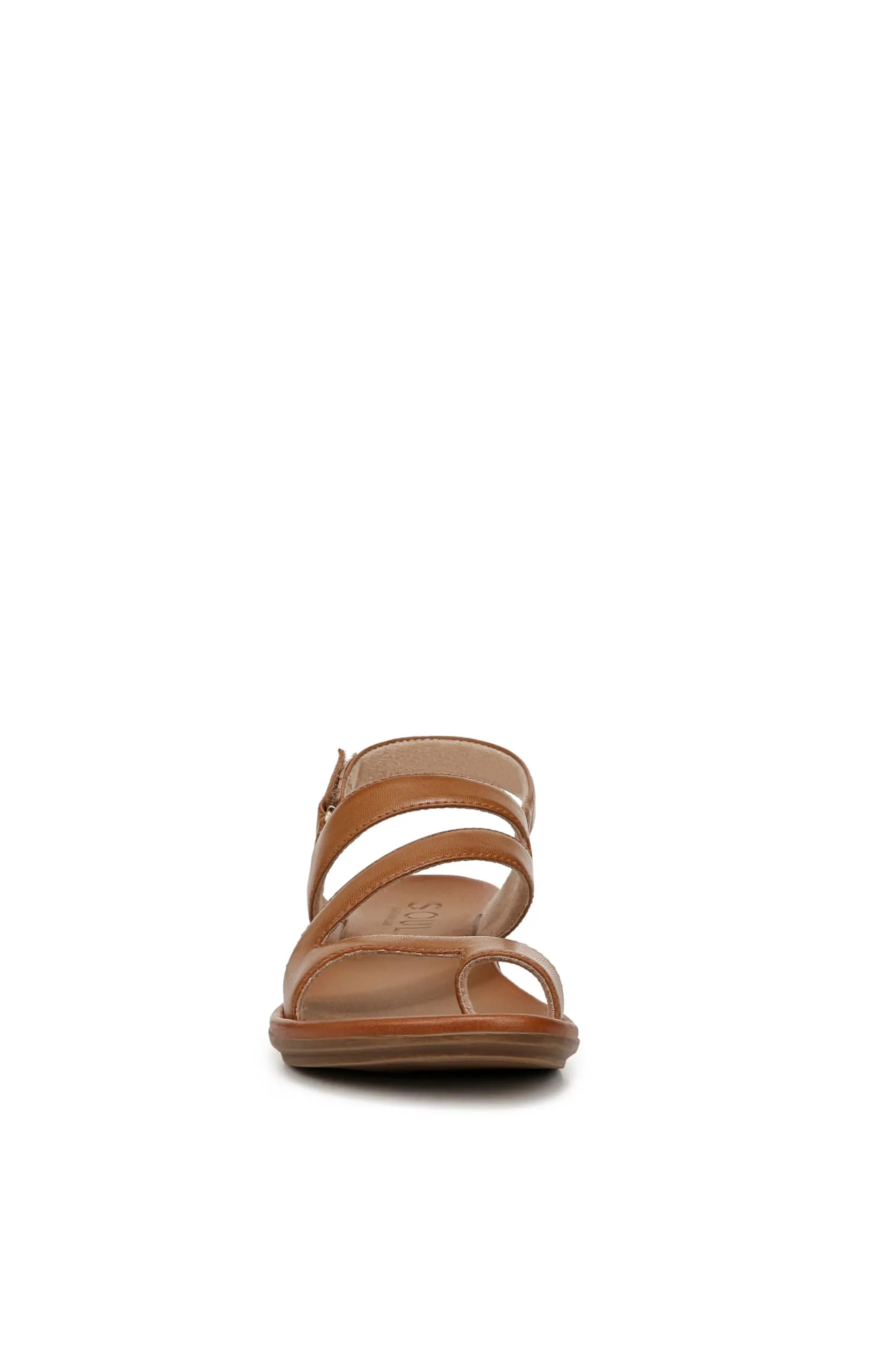 Naturalizer SOUL Womens Shakina Strappy Slingback Flat Sandal English Tea Brown 7 M