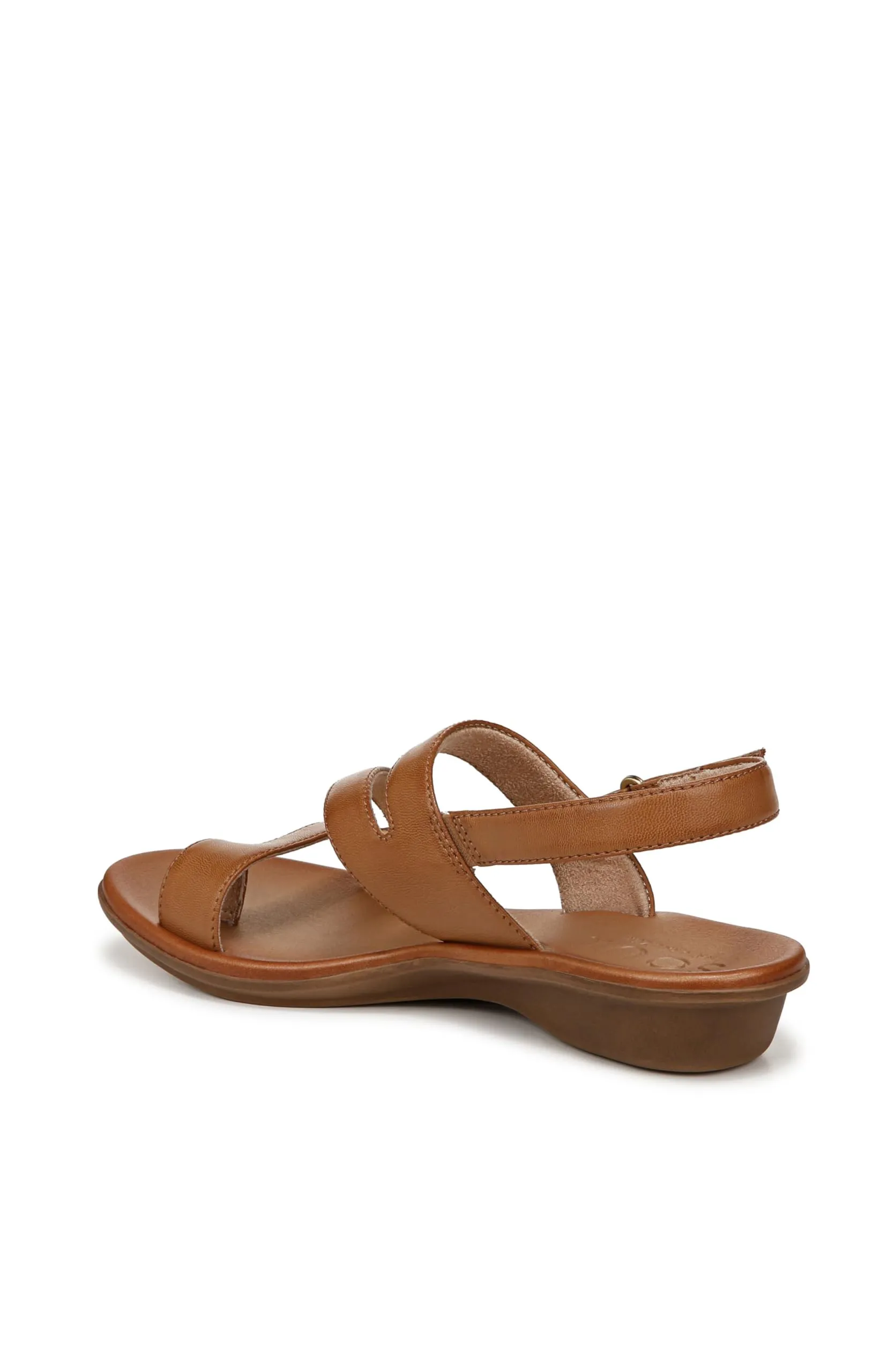 Naturalizer SOUL Womens Shakina Strappy Slingback Flat Sandal English Tea Brown 7 M