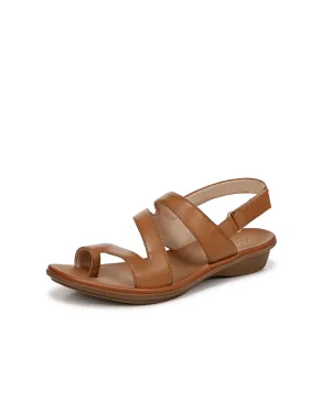 Naturalizer SOUL Womens Shakina Strappy Slingback Flat Sandal English Tea Brown 7 M