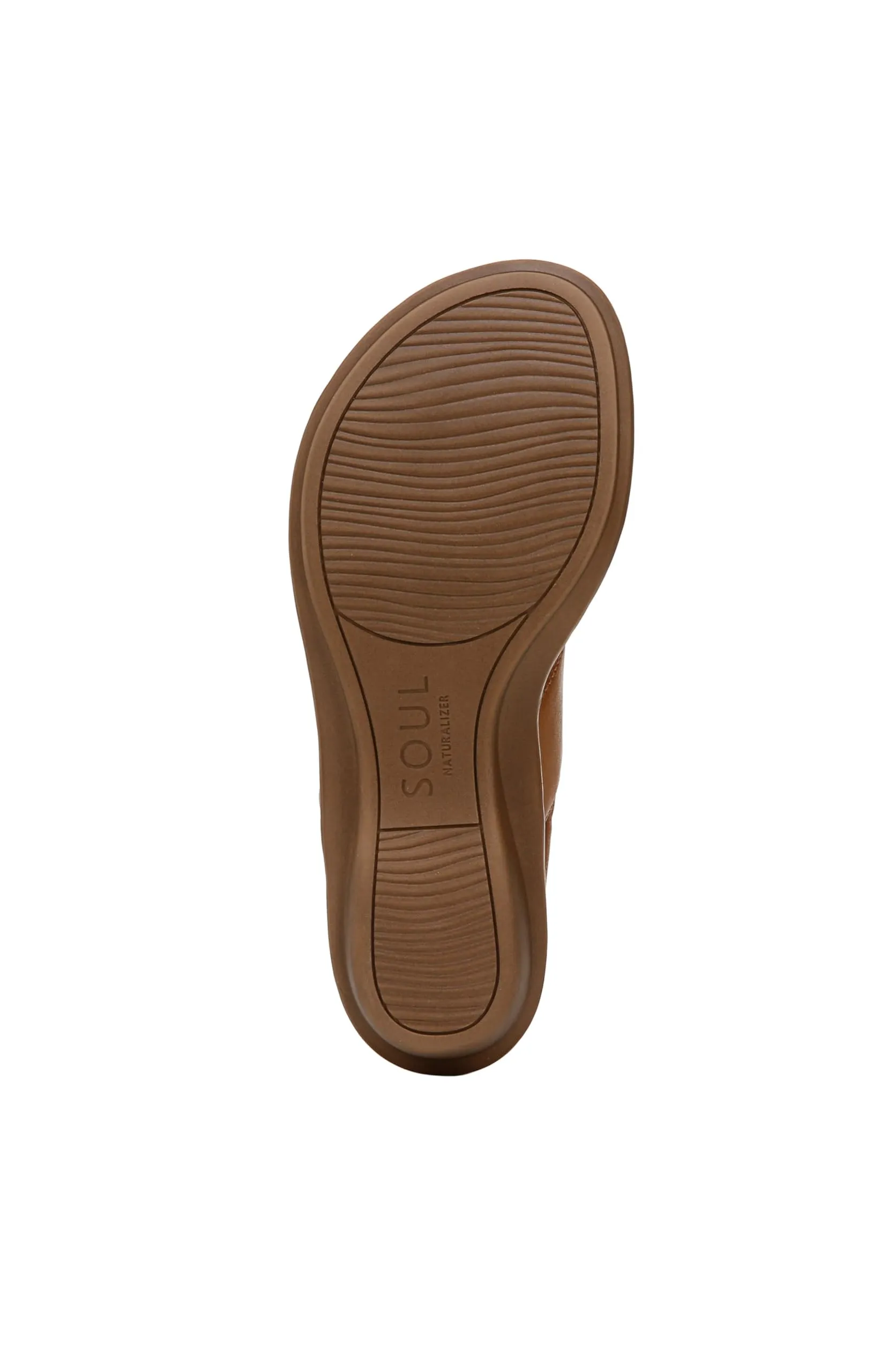 Naturalizer SOUL Womens Shakina Strappy Slingback Flat Sandal English Tea Brown 7 M