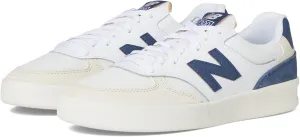 New Balance Men's 300 V3 Court Sneaker, White/Sea Salt/Vintage Indigo, 4