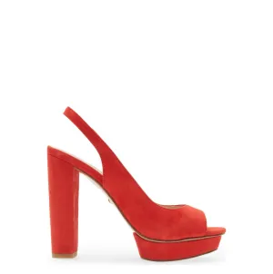 Obeeze Handmade Red Buckle Black  Leather Sandal For Womens