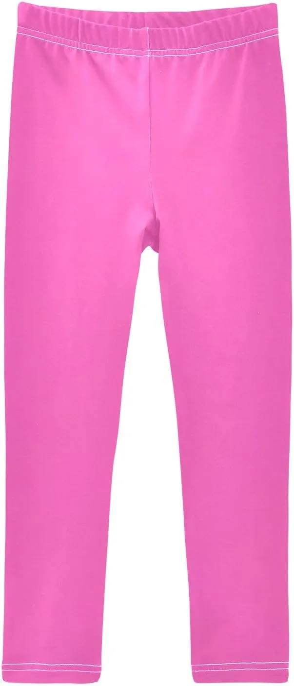 ODAWA Moccasin Girls Legging Kids Soft Stretchy Pants Full Length Stretch Pants Comfortable Bottoms, (4-10 Years)
