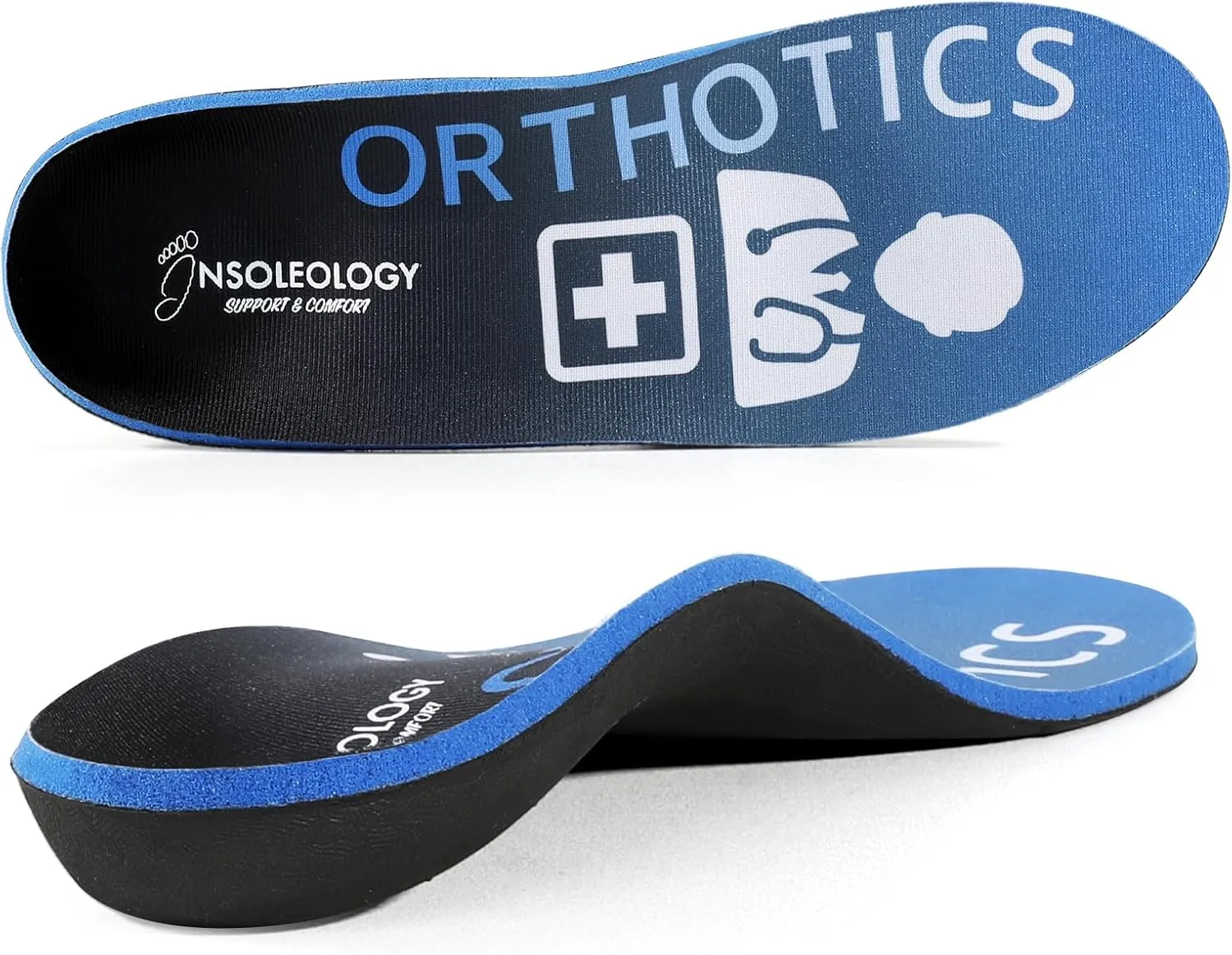 Orthotic Insoles Arch Support for Plantar Fasciitis, Flat Feet, Overpronation, Foot Pain (L | Men 10-11 | Women 12-13)
