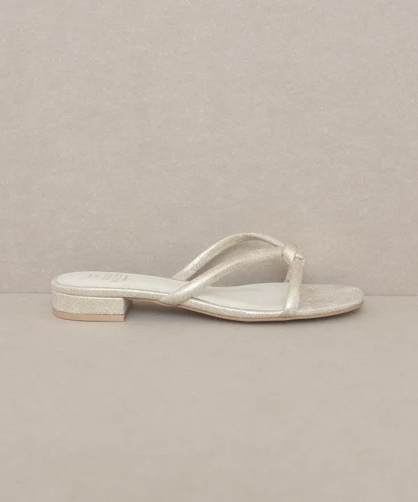 Pearl Strap Ada - Delicate Knotted Flat Sandal
