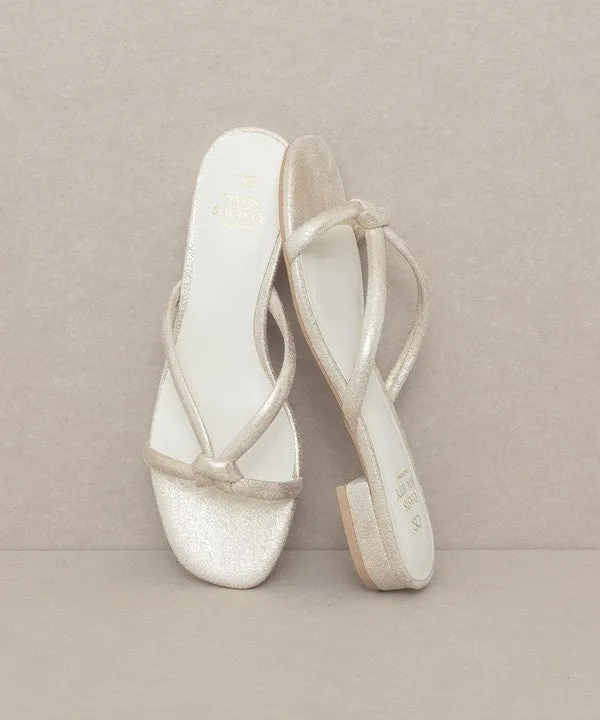 Pearl Strap Ada - Delicate Knotted Flat Sandal