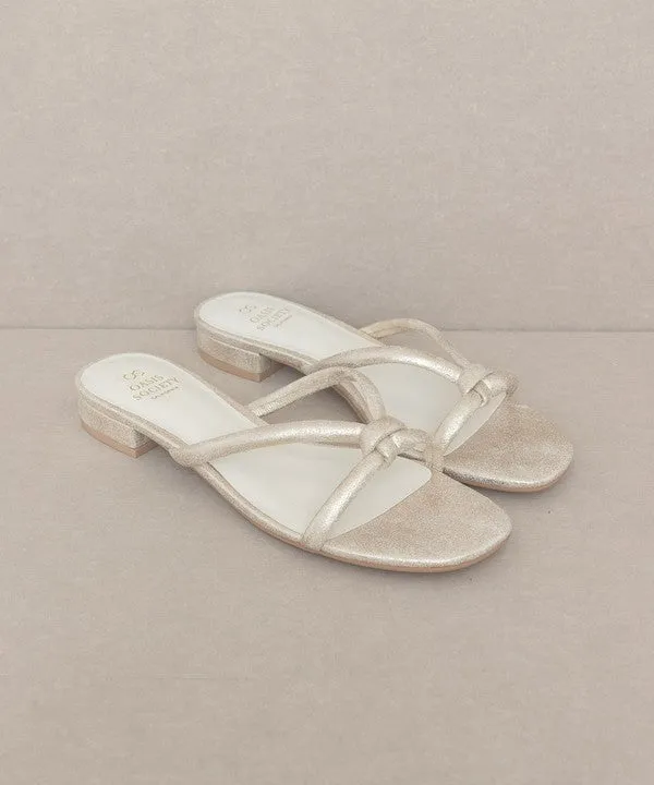 Pearl Strap Ada - Delicate Knotted Flat Sandal