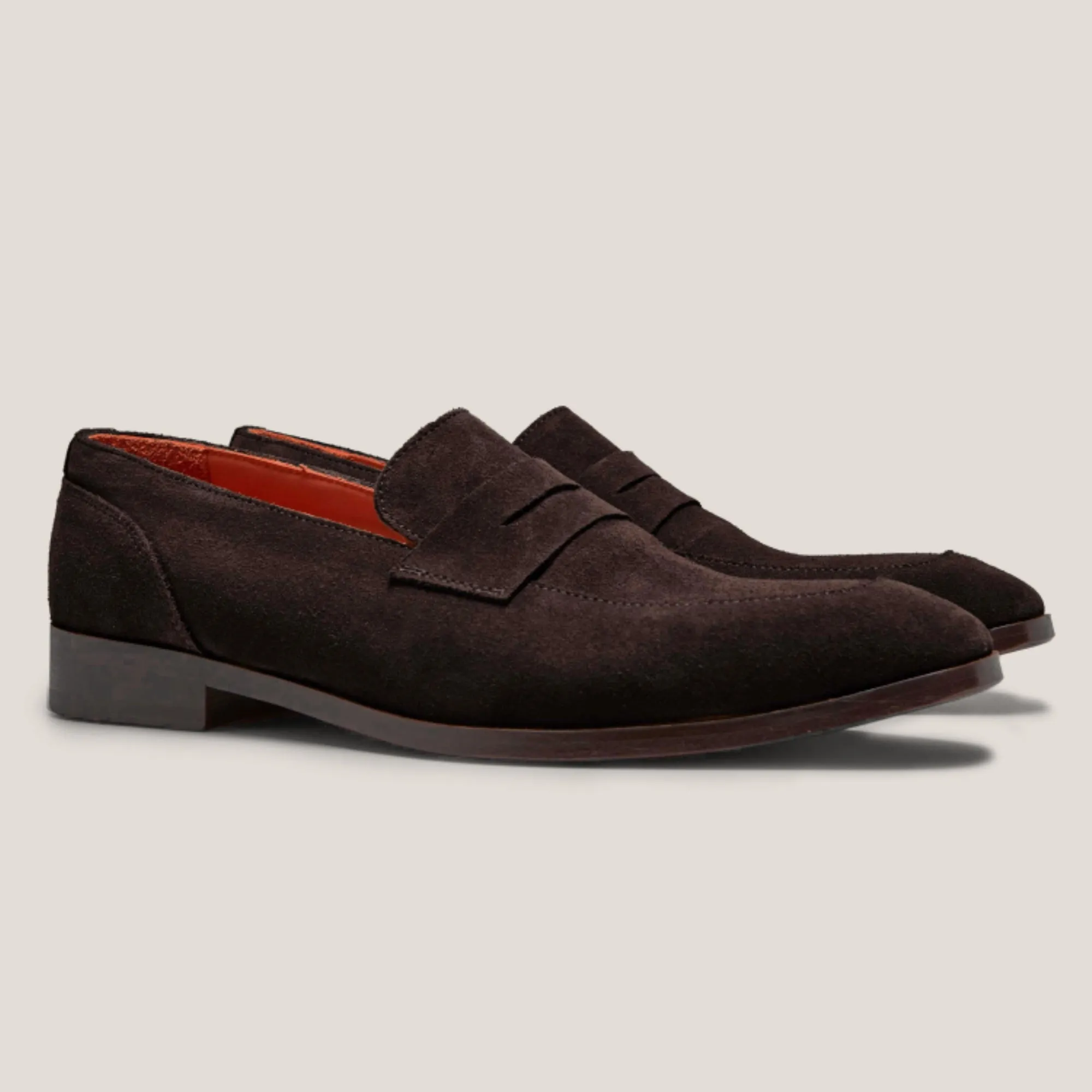 Porto - Dark Brown Suede - Penny Loafers