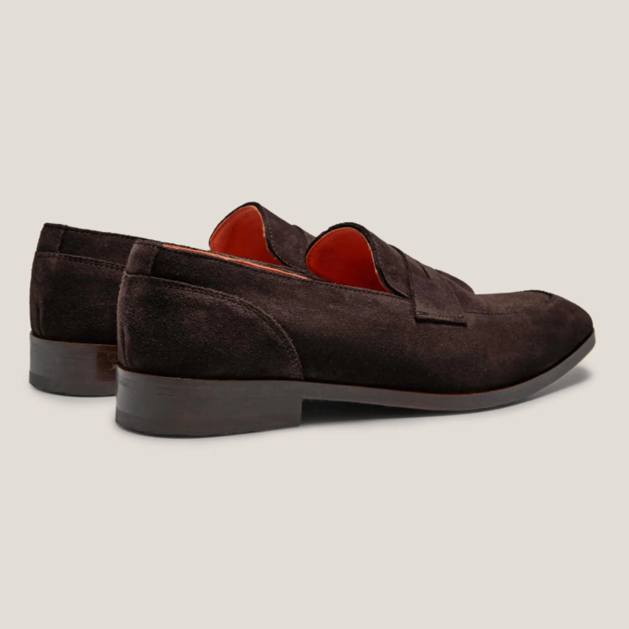 Porto - Dark Brown Suede - Penny Loafers