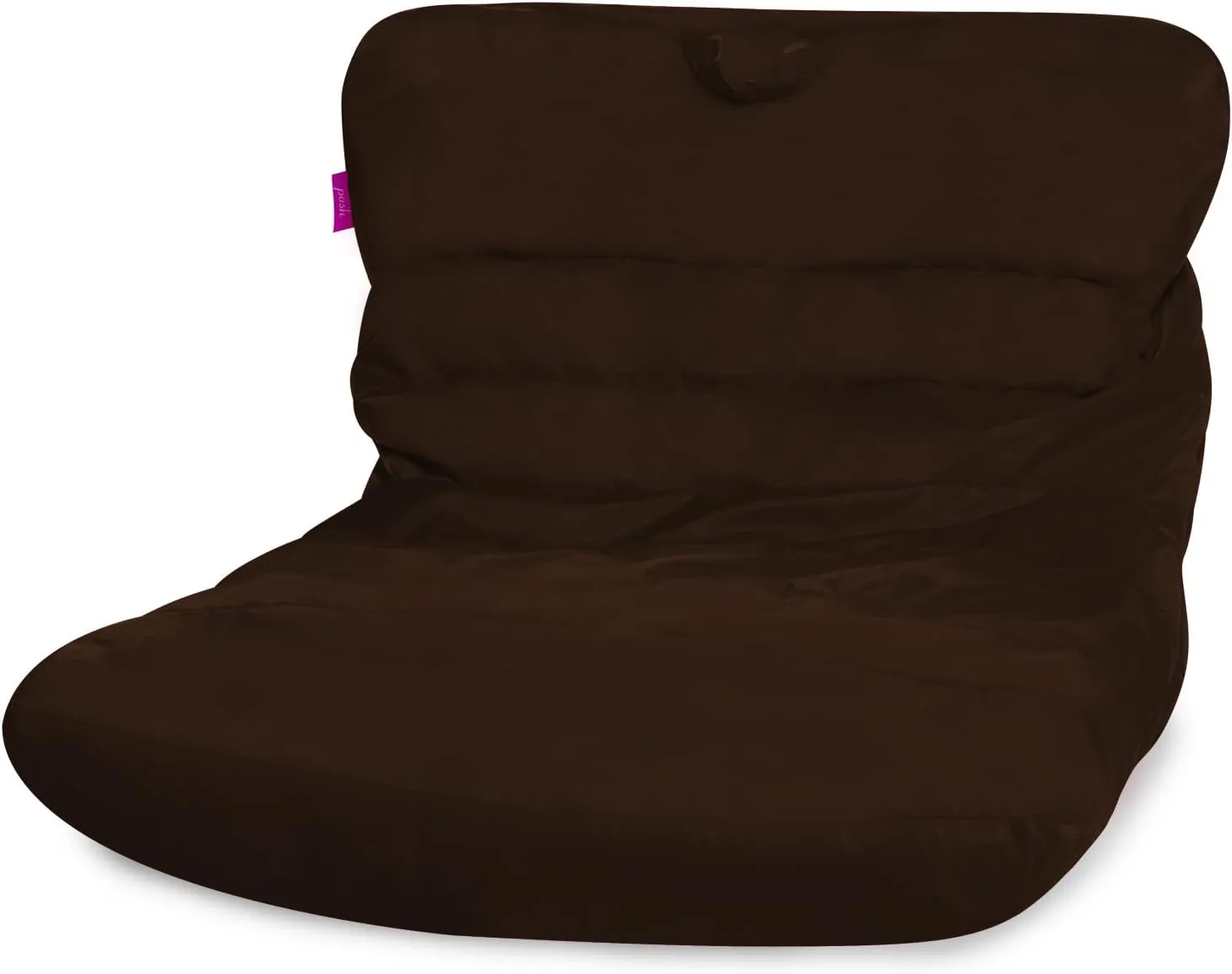 Posh Creations Structured Comfy Bean Bag Chair for Gaming, Reading, and Watching TV, Laguna Lounger, Microsuede - Chocolate