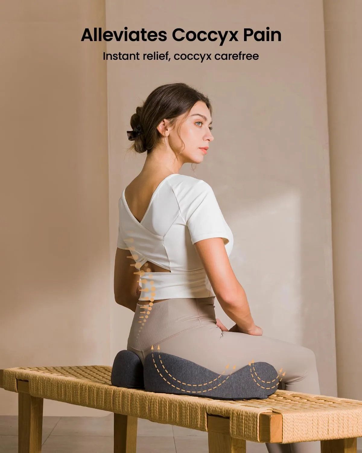 ProtoArc Seat Cushion for Tailbone Pain Relief, Office Chair Cushion, Coccyx Cushion, Ergonomic Memory Foam Seat Cushion for Home, Car, Pressure Relief Pad for Hip, Coccyx, All Day Comfort - Dark Gray