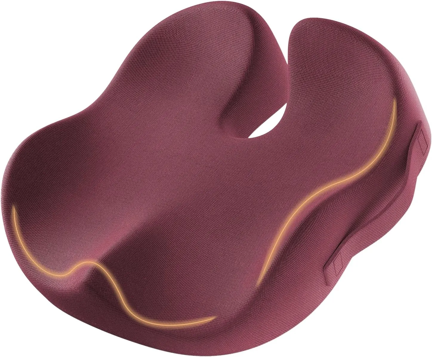 ProtoArc Seat Cushion for Tailbone Pain Relief, Office Chair Cushion, Coccyx Cushion, Ergonomic Memory Foam Seat Cushion for Home, Car, Pressure Relief Pad for Hip, Coccyx, All Day Comfort - Wine Red