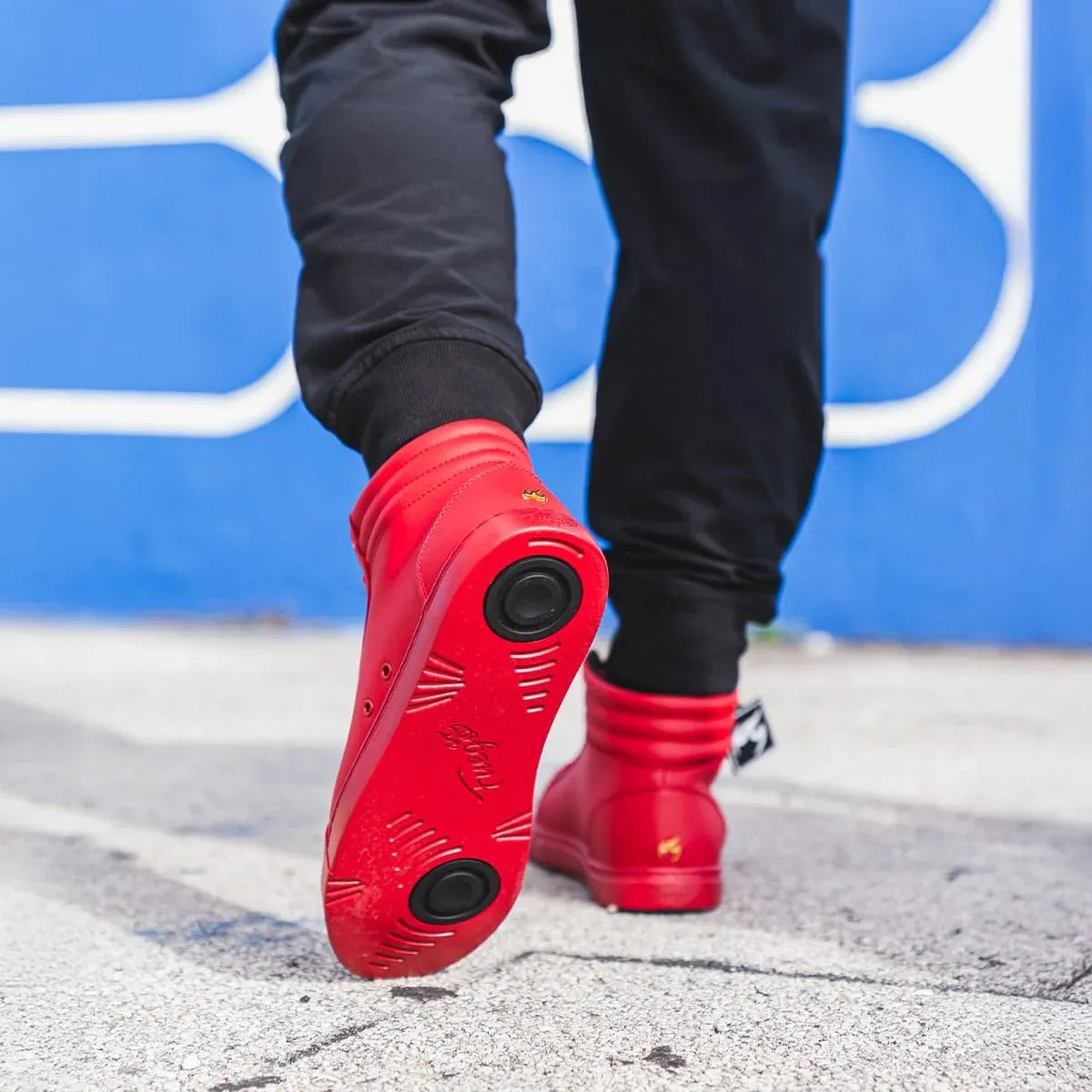 Red High-Top Dance Sneakers – Unisex Performance Style by Fuego