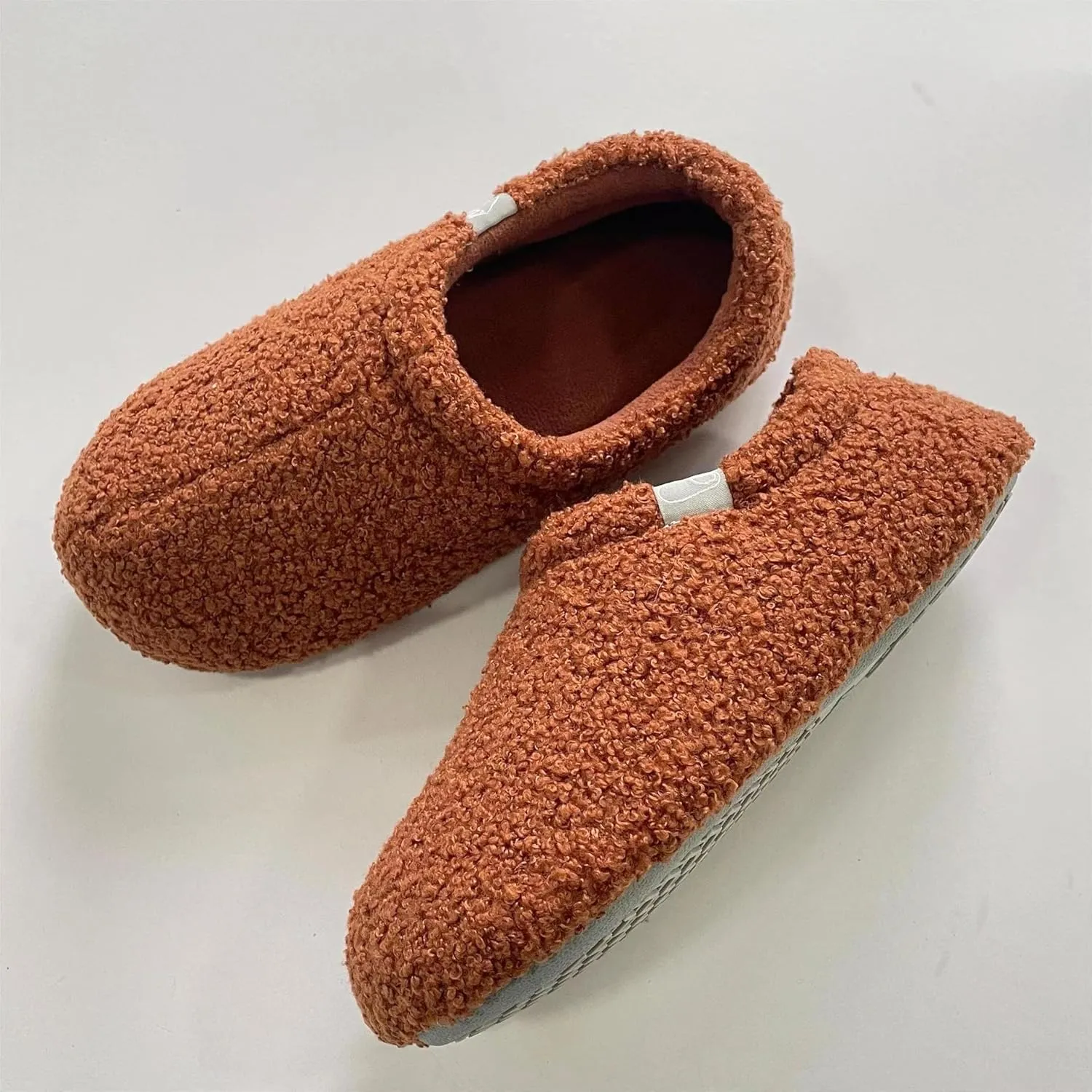 Rungion Fuzzy House Slippers for Women Men Warm Wrap Heel Slippers Comfy Non-slip Winter Sandals Indoor Outdoor