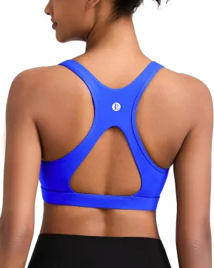 RUNNING GIRL High Impact Sports Bras for Women,Square Neck High Support Bra Moulded Cup Racerback Workout Bra