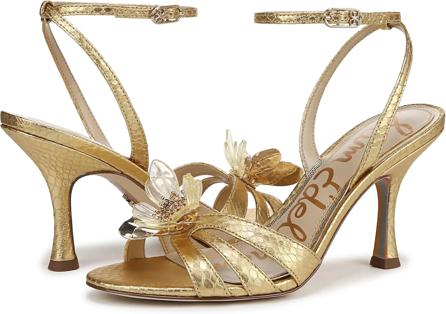 Sam Edelman Women's Joanna Flower-Trim Heel Strappy Sandal