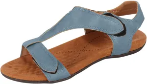 Sandals Women Dressy Summer Flat Open Toe Hook and Loop Slides Solid Lightweight Comfy Outdoor Ladies Casual Shoes Slippers Sandalias De Mujer
