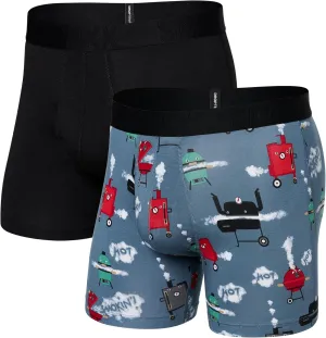 SAXX Underwear Co. Men's Underwear with Pouch Droptemp Cooling Cotton Boxer Brief Fly 2Pk
